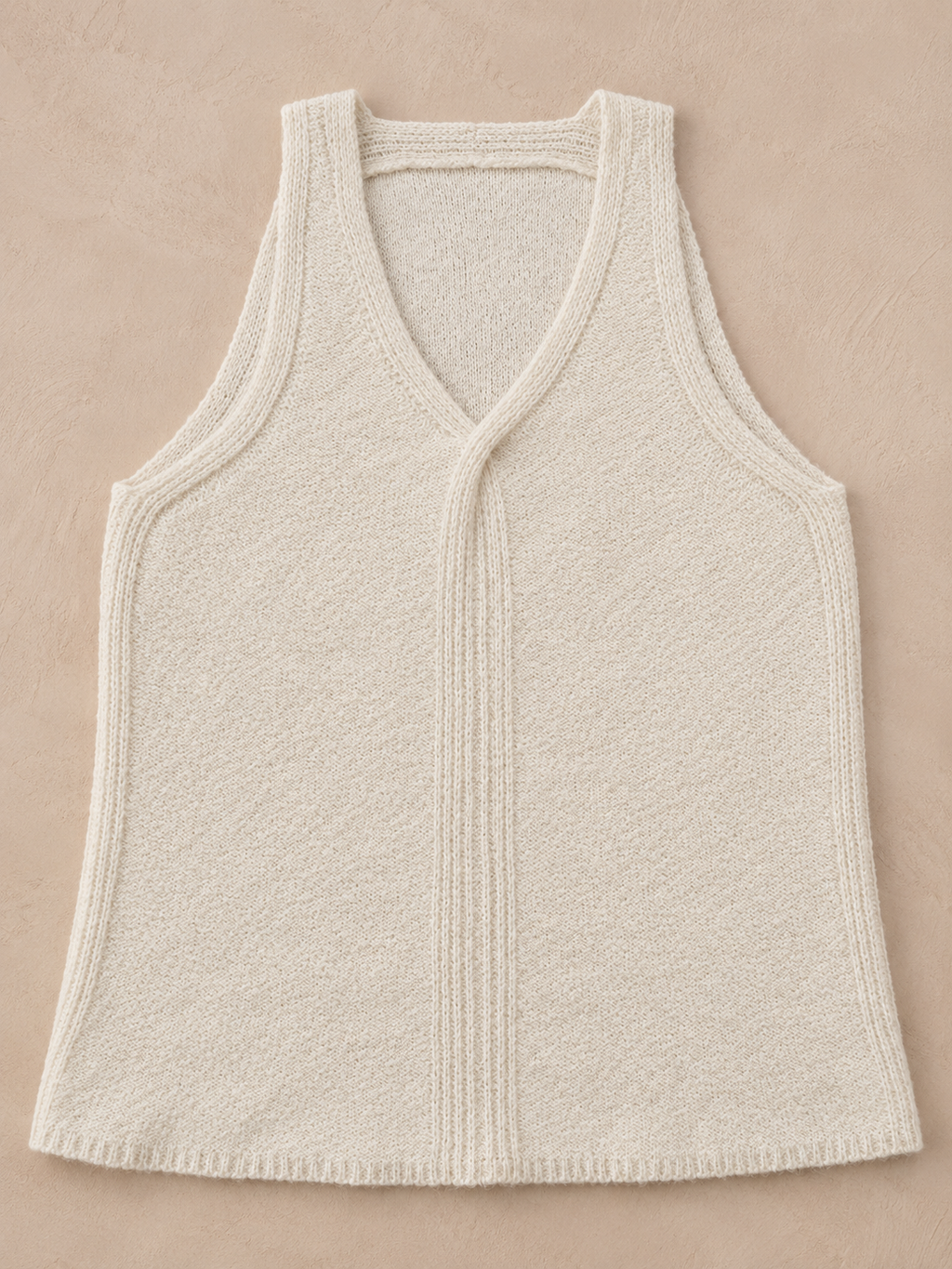 Cashmere Silk V-Neck Top (Naturale)