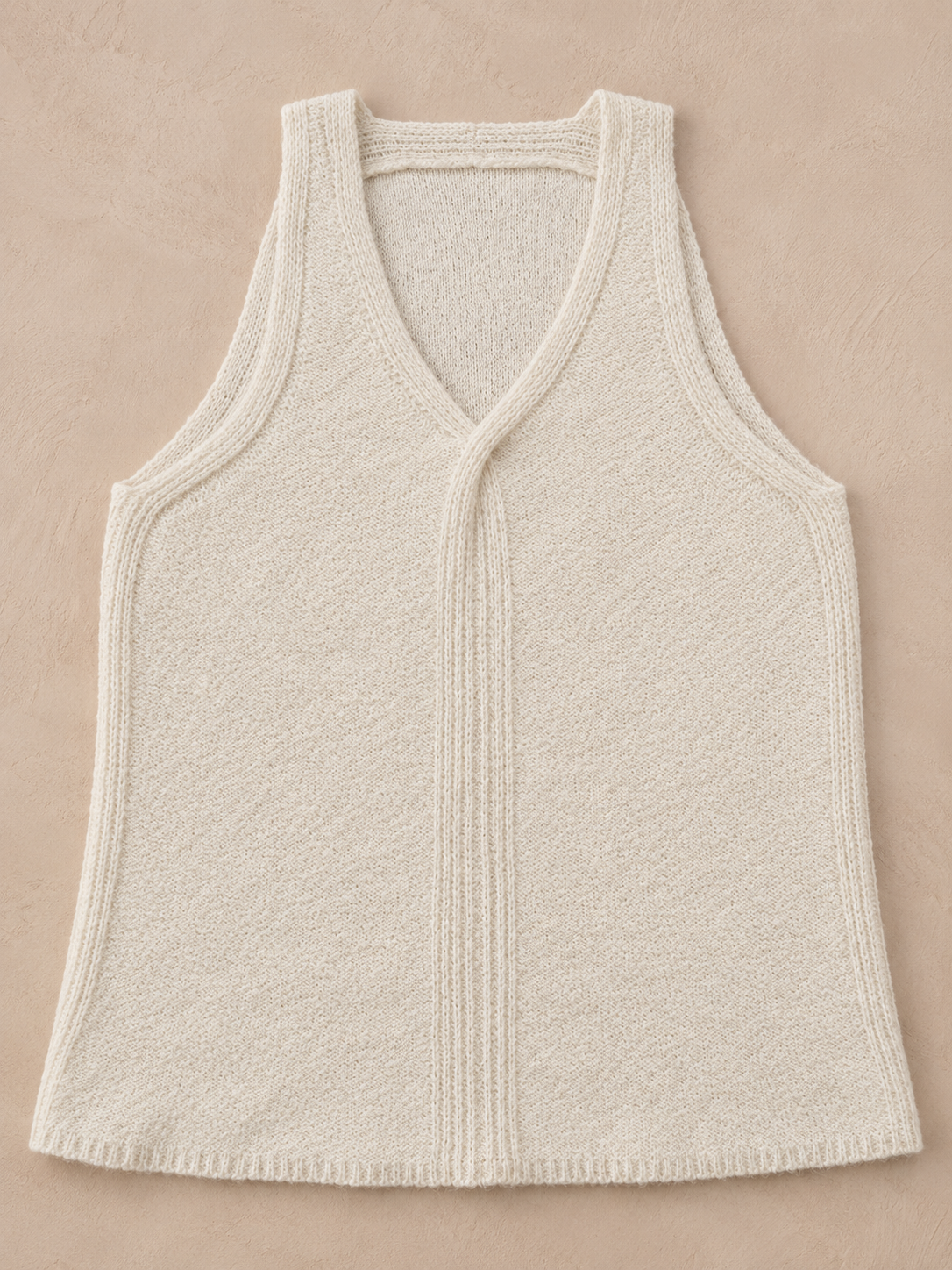 Cashmere Silk V-Neck Top (Naturale)