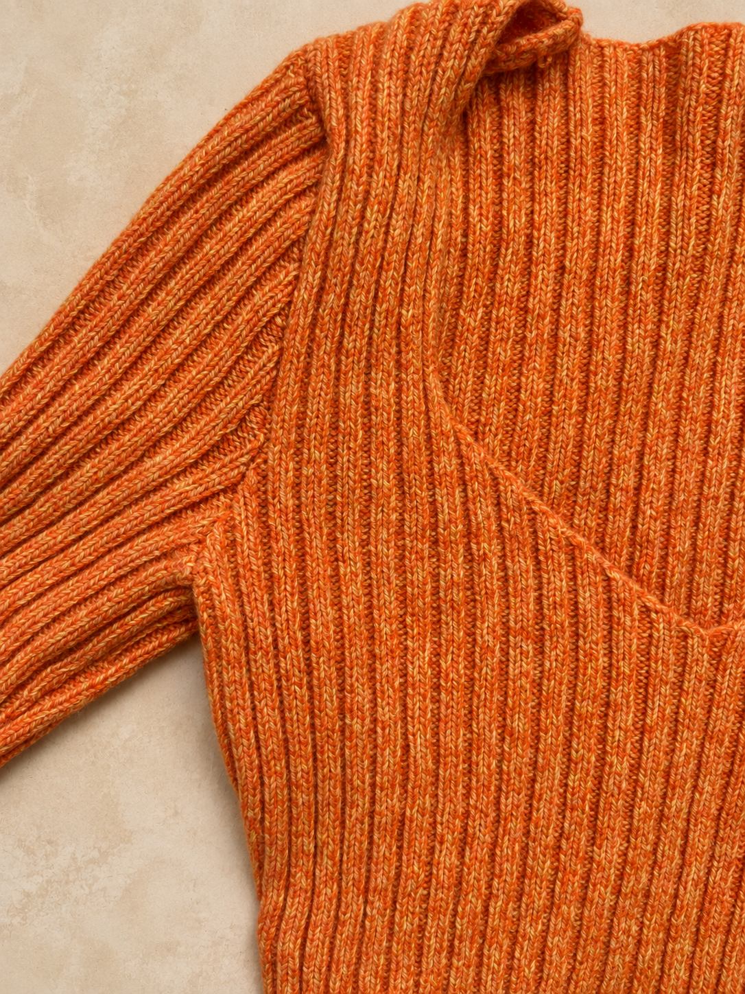 Sweetheart Ribbed Knit Dress ( Orange )