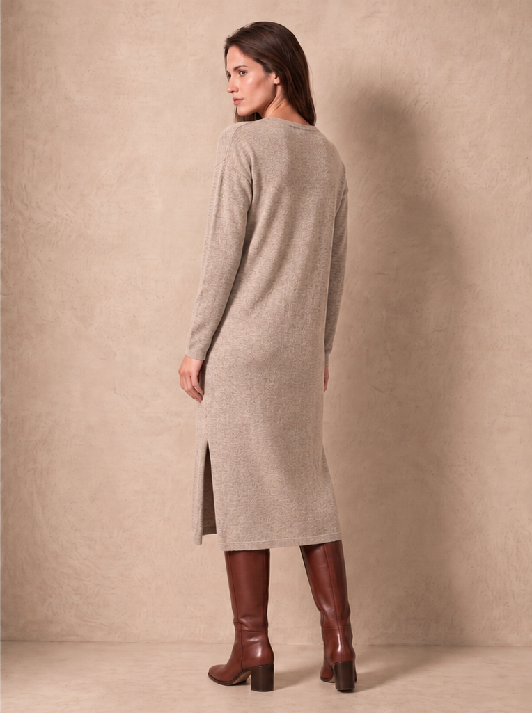 Cashmere Knit Dress (Stone Beige)