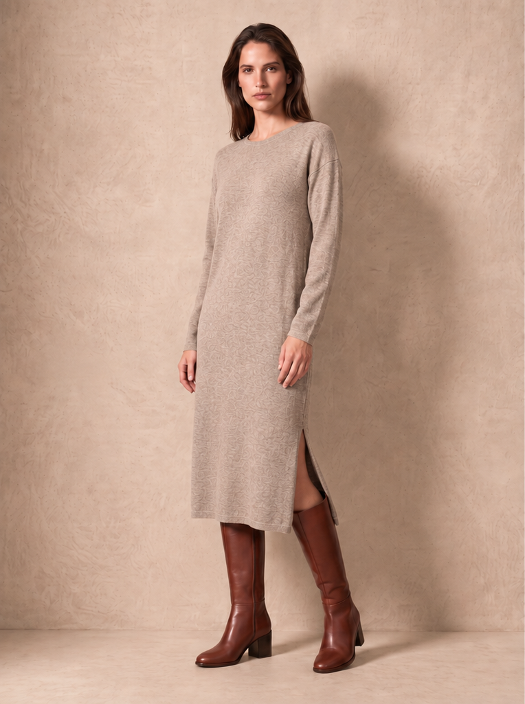 Cashmere Knit Dress (Stone Beige)