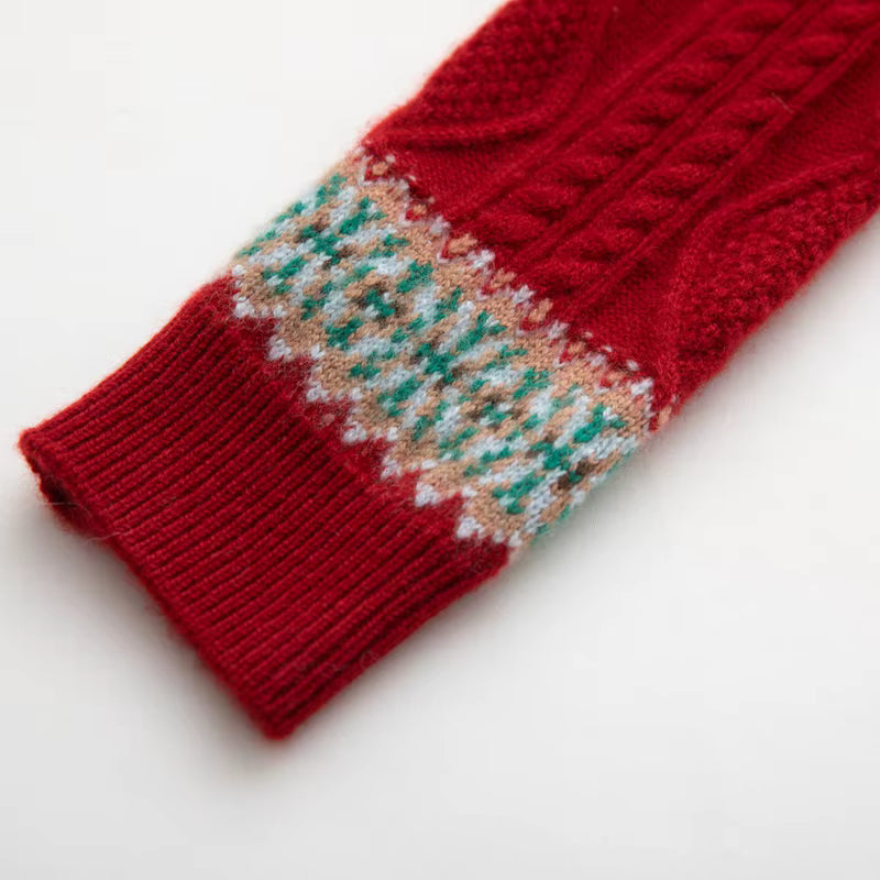 Fair Isle Cashmere Cable Sweater