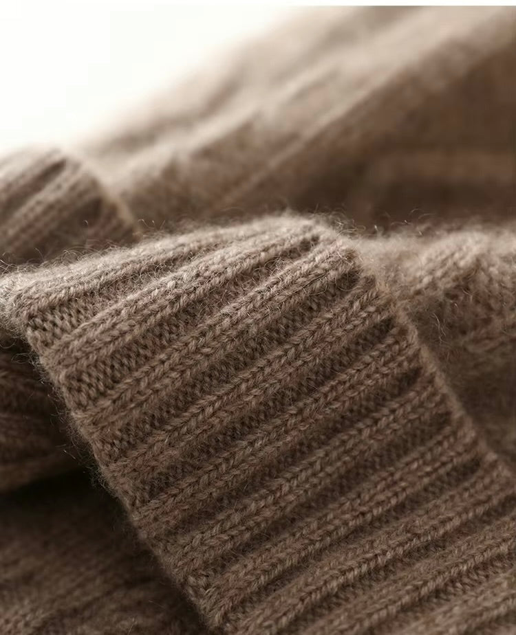 Cashmere Cable Knit Hat (Camel)